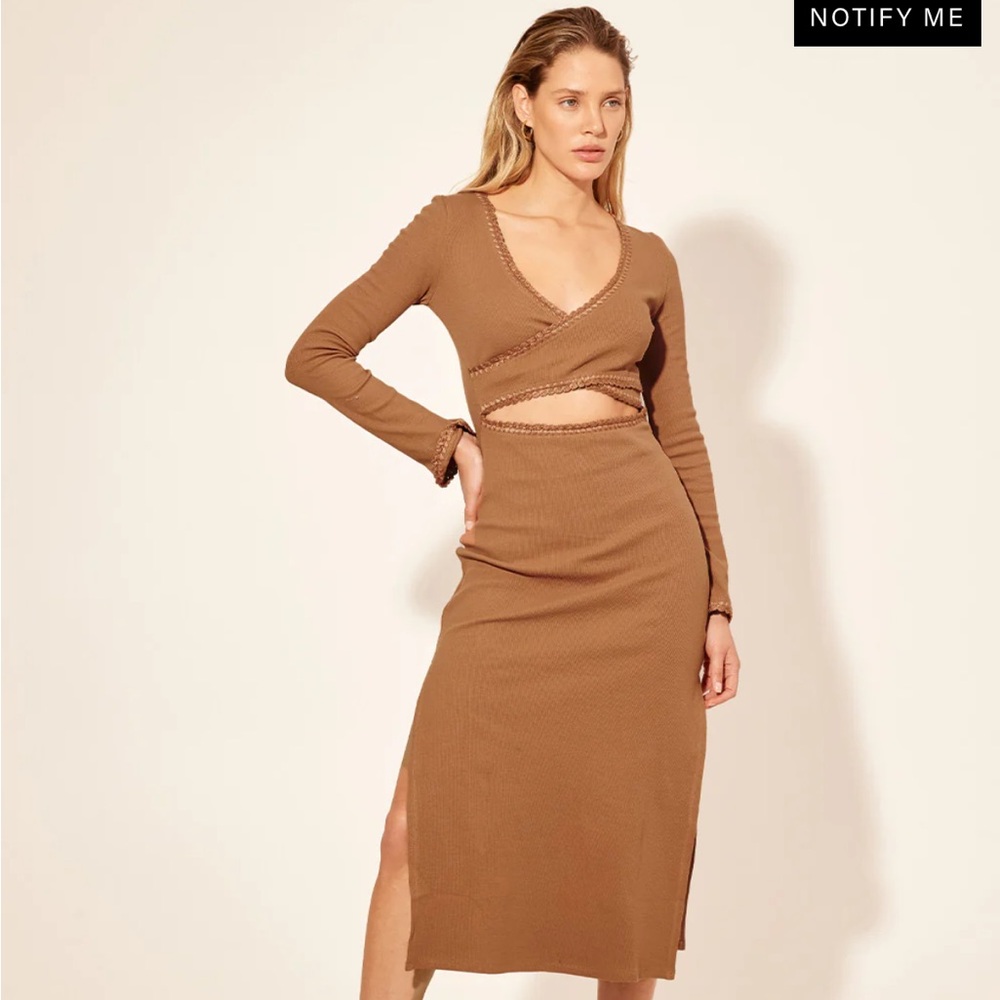 Kivari Marta Wrap Dress in Mocha, Size 6 US